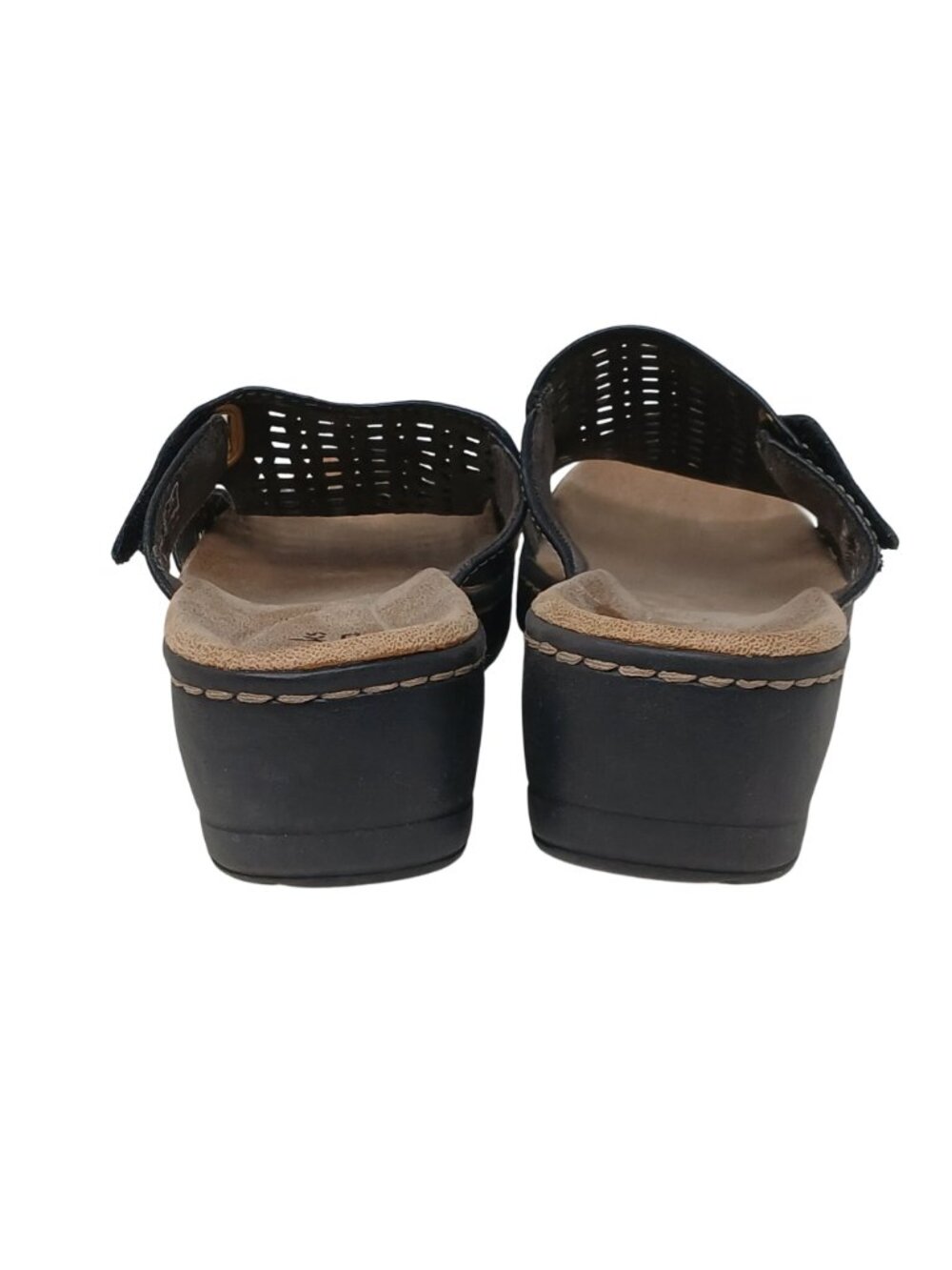 Clarks Womens 6 EU 36 Hayla Samoa Black Wedge Sandal Adj Strap Comfort #2-6 - Picture 9 of 13